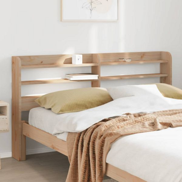vidaXL Kopfteil mit Ablagen 160 cm Massivholz Kiefer, 850944