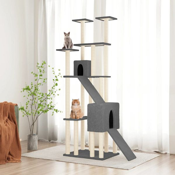 vidaXL Kratzbaum mit Sisal-Kratzsulen Dunkelgrau 190 cm 171650 gnstig  versandkostenfrei online kaufen: groe Auswahl gnstige Preise |  PROFISHOP.de