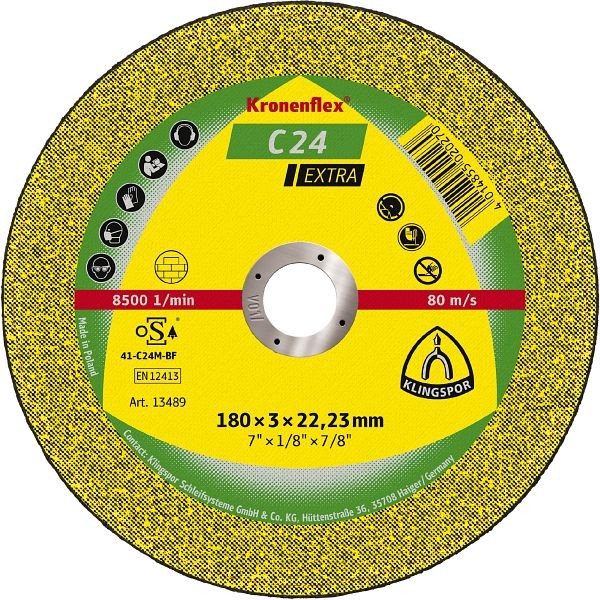 Klingspor C 24 EX Trennscheiben 180 x 3 x 22,23 mm gerade, VE: 25 Stück, 13489