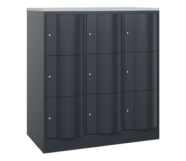 C+P XL-Schließfachschrank Resisto, H1255xB1148xT640mm, 7016/7016, 8573-373 S10206