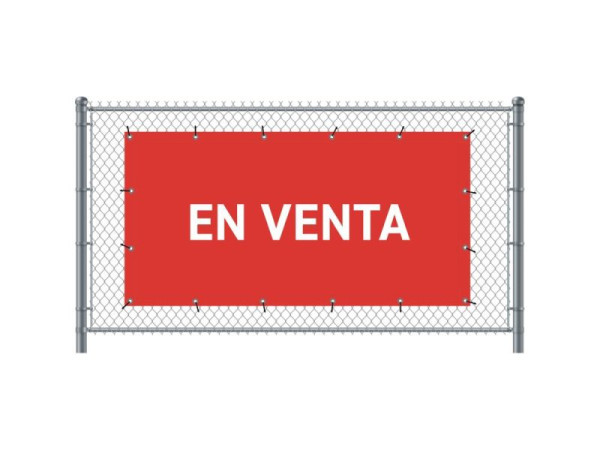 Showdown Displays Zaun-Banner 200 x 100 cm Zu Verkaufen Spanisch Rot, FBG200-100-I783