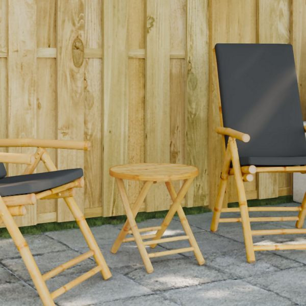 vidaXL Gartentisch Klappbar Ø45x45 cm Bambus, langlebig, 365880