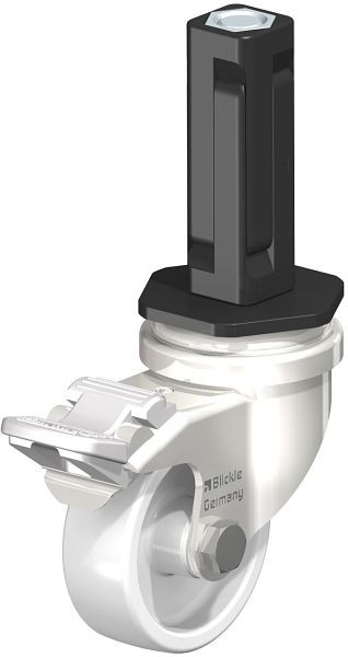 Blickle LRXA-PO 50G-FI-EXV02 Edelstahl-Apparate-Lenkrolle mit Expander & Feststeller, Polyamid, Weiß, 856453