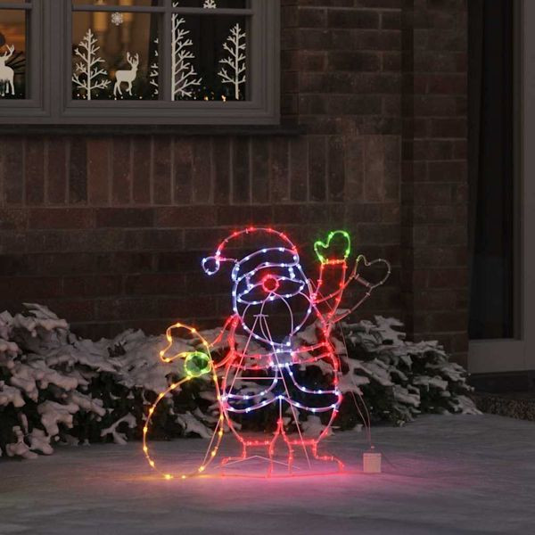 vidaXL Santa Claus Licht Mehrfarbig 58,5 x 60 x 1,3 cm Eisen, 42018960