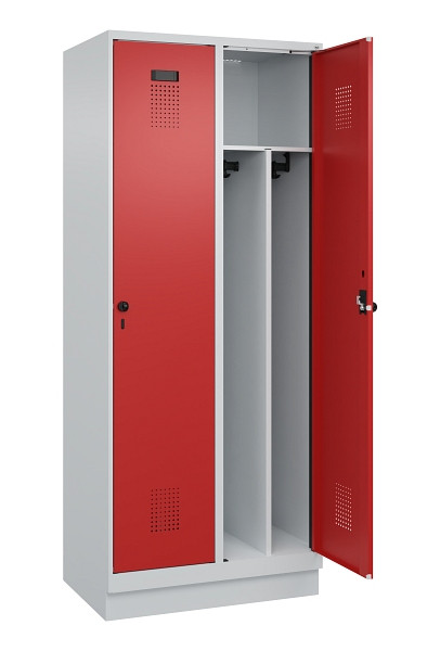 C+P Spind Evolo PLUS, mit Sockel, 2 Abteile, 1950x800x500mm, 7035/3000, Verschluss Drehriegel, 049020-22F S10003
