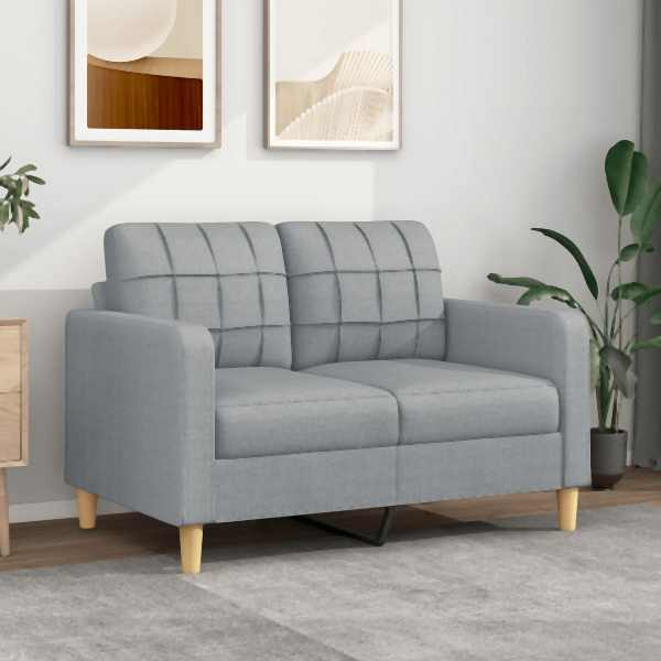 vidaXL 2-Sitzer-Sofa Hellgrau 120 cm Stoff, Füllung: Schaumstoff, 359083