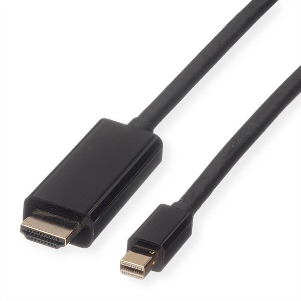 ROLINE Mini DisplayPort Kabel, Mini DP-UHDTV, ST/ST, schwarz, 2 m, 11.04.5796