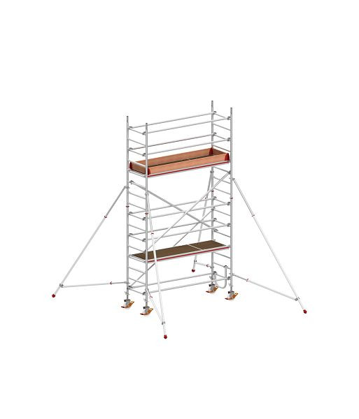 HYMER Fahrgerüst nach DIN EN 1004 mit Comfortaufbau, Rahmenteilbreite 0,80 m, Bühnenlänge 2,45 m, Reichhöhe 5,40 m, 877105
