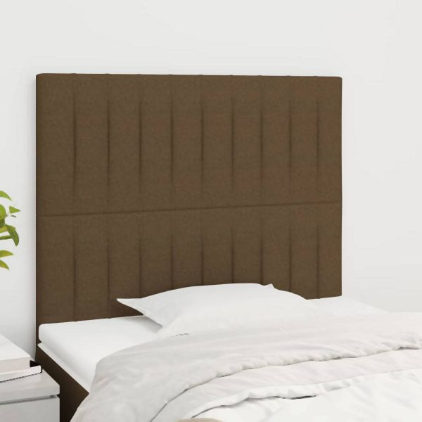 vidaXL Kopfteile 2 Stk. Dunkelbraun 100x5x78/88 cm Stoff, 3116563