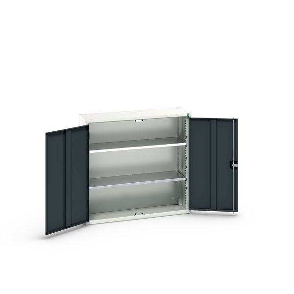 bott verso Flügeltürschrank, mit 2 Fachböden, BxTxH: 1050 x 350 x 1000 mm, Lichtgrau / Anthrazitgrau, 16926214.19
