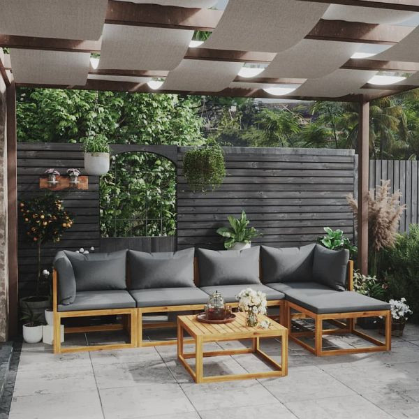 vidaXL 6-teilig Garten-Lounge-Set mit Auflagen Massivholz Akazie, 3057624