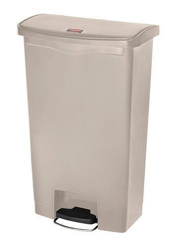 DENIOS Wertstoffsammler aus Polyethylen (PE), Fußpedal an Breitseite, 68 Liter, beige, 242405