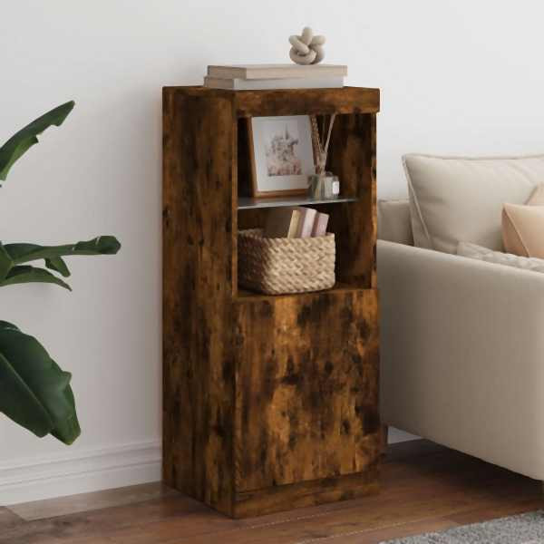 vidaXL Sideboard mit LED-Leuchten Räuchereiche 41x37x100 cm, 836690