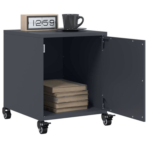 vidaXL Nachttische 2 Stück Anthrazit 36x39x43,5 cm Stahl, 846619