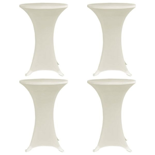 vidaXL Stehtischhussen 4 Stück Ø 80 cm Creme Stretch, 279076