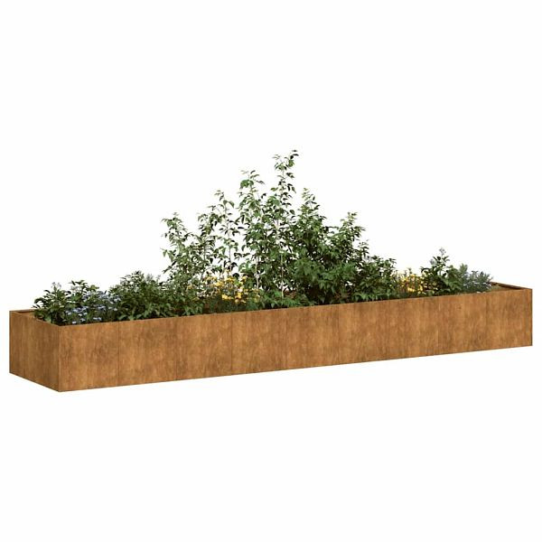 vidaXL Pflanzkübel Rostig 360x80x40 cm Wetterfester Stahl, 860772