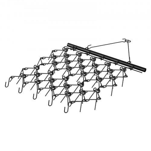 VEVOR Traktor Wiesenegge 2000 x 1210 mm aus 4 mm dickem Q235-Stahl mit 69x 10 cm langen Zinken 100 mm Durchmesser der Anhängerkupplung, LPGDK4X4FT0067AQTV0