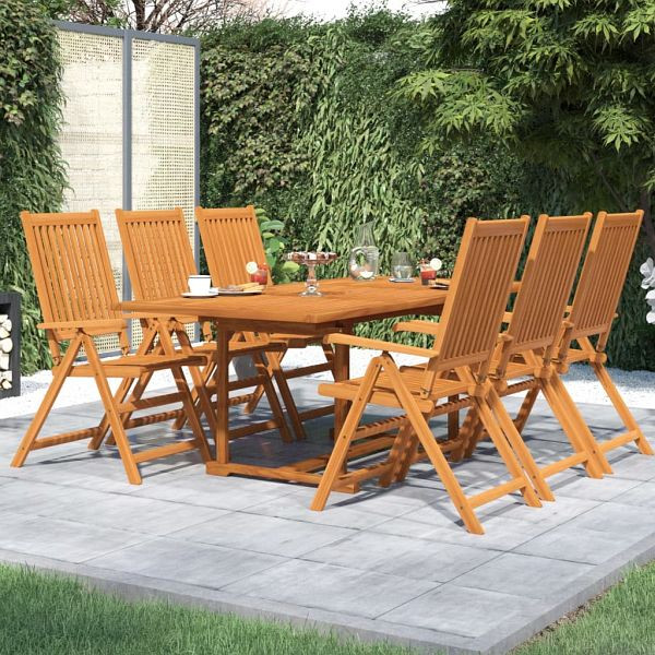 vidaXL 7-teilig Garten-Essgruppe Massivholz Akazie, 3079638