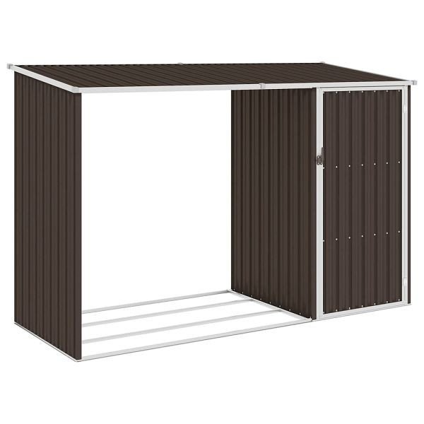 vidaXL Garten Brennholzlager Braun 245x98x159 cm Verzinkter Stahl, 46296