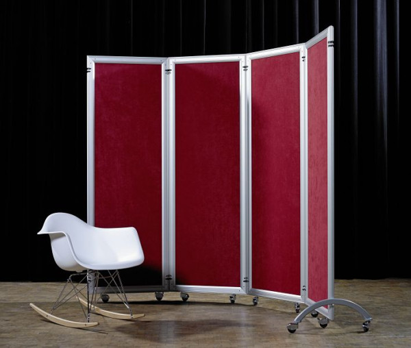 roll-on-flex Paravent Einzelmodul Stoff rot 600 B x 1800 H x 30 T, PS 6018.K0330