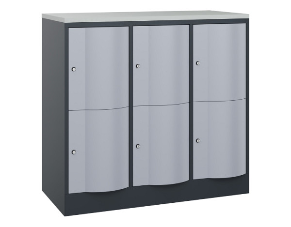 C+P Schließfachschrank Resisto, H1077xB1148xT540mm, 7016/9006, 8472-372 S10205