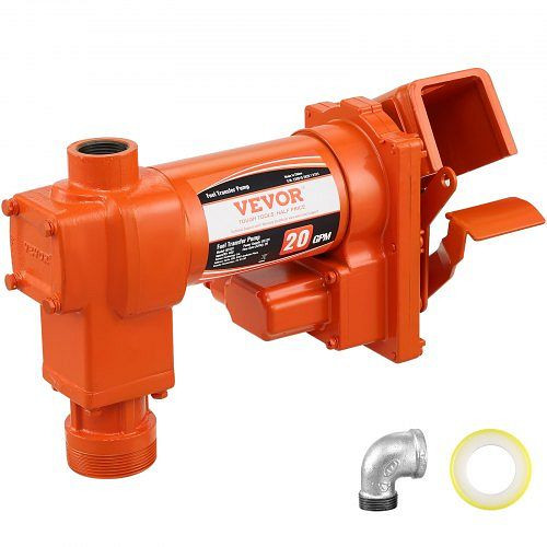 VEVOR Kraftstoff-Transferpumpe, 12V, 75,7 L/min, 1/4 PS, Absaugpumpe für Benzin, Diesel, Kerosin, Biodiesel, Ethanol, F12V14HP20GPMC2TLV9
