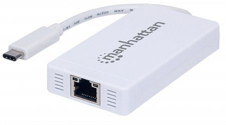 MANHATTAN USB Typ C auf 3-Port Hub mit Gigabit-Ethernet-Netzwerkadapter, 507608