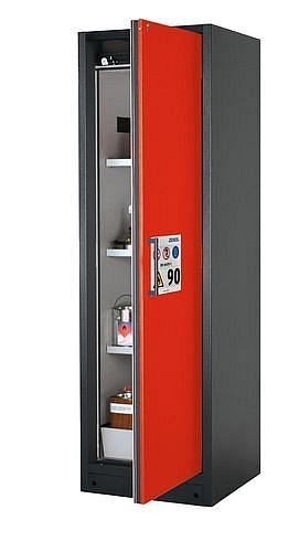asecos Gefahrstoffschrank Select W-63R, 600 mm, 3 Einlegeböden, Tür rot (rechts), 3007304630076