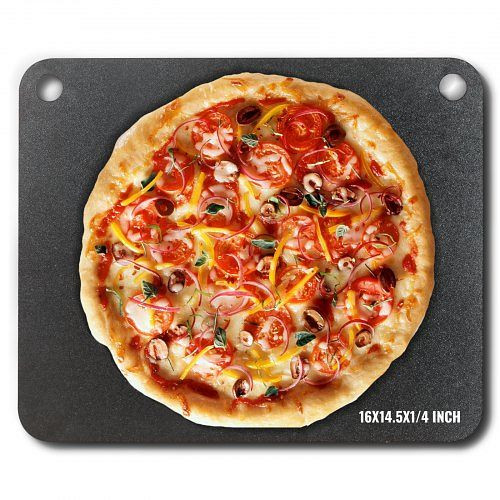 VEVOR Pizzastahl, 16" x 14,5" x 1/4" für den Ofen, vorgewürzt aus Kohlenstoffstahl mit 20-fach höherer Leitfähigkeit, robust, FXPSPSGB1614O1YE3V0