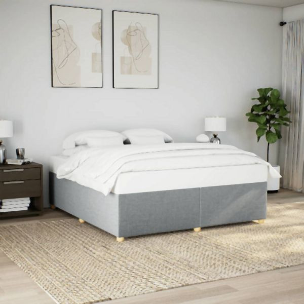 vidaXL Bettgestell ohne Matratze Hellgrau 180x200 cm Stoff, 3284750
