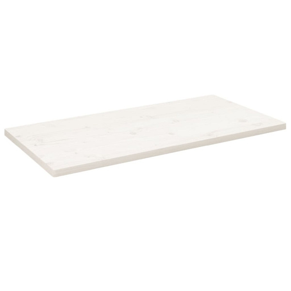 vidaXL Tischplatte Weiß 110x60x2,5 cm Massivholz Kiefer Rechteckig, 824421