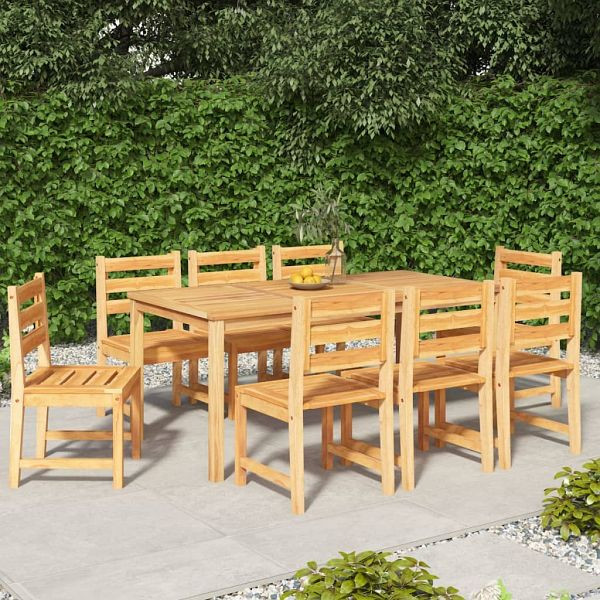 vidaXL 9-teilig Garten-Essgruppe Massivholz Teak, 3157190