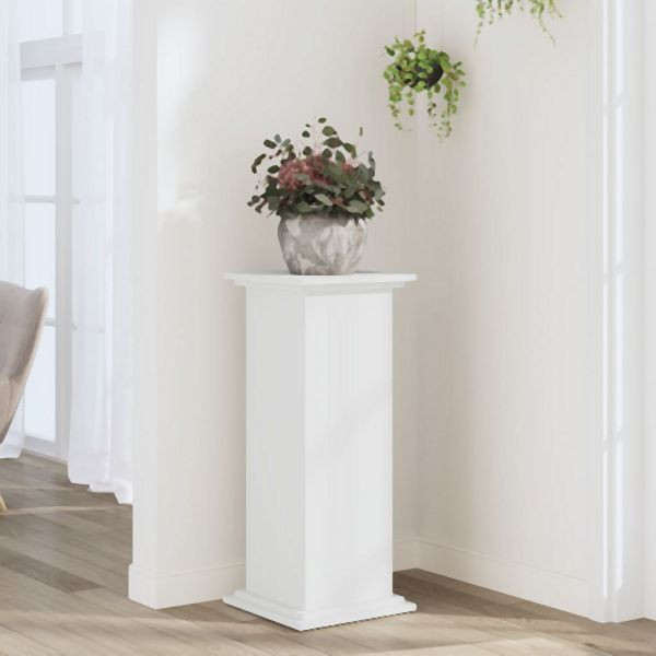vidaXL Pflanzenständer Weiß 33x33x80 cm Holzwerkstoff, 852969