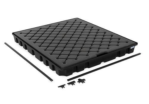 DENIOS classic-line Bodenelement aus Polyethylen (PE) mit PE-Stellfläche und Verbindungsset, 1350x1200x125 mm, 292968