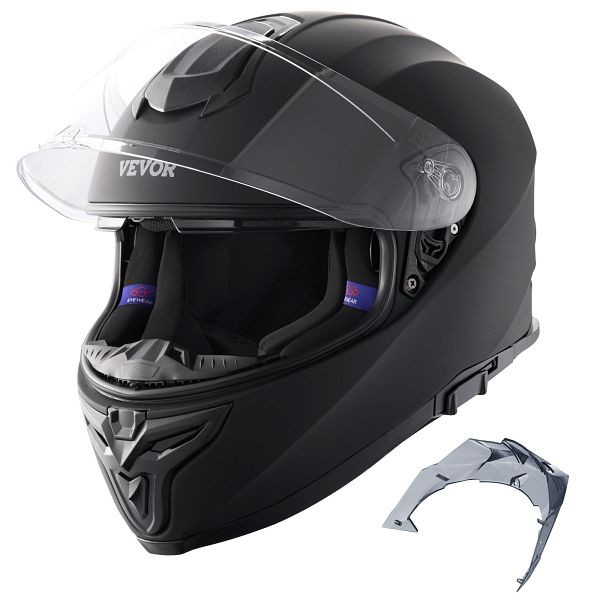 VEVOR Integralhelm Motorrad Motocrosshelm Motorradhelm, 59-60cm Schwarz Größe L, MTCQKOZBLMHSAXLYJV0