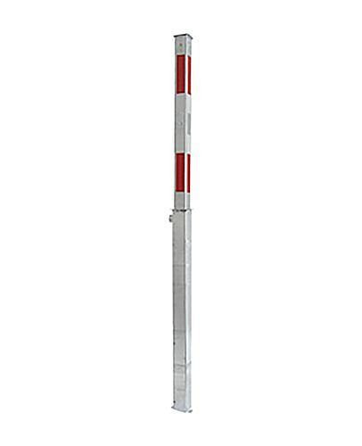 Schake Absperrpfosten Stahl, verzinkt, weiß beschichtet, 70 x 70 mm, Profilzylinderschloss voll versenkbar, 249365