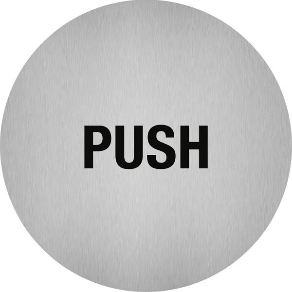 Moedel Piktogramm Push, Edelstahl, selbstklebend, Ø 50 mm, 52269