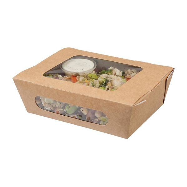 Colpac Zest Kompostierbare Salatboxen mit Sichtfenster 825ml, VE: 250 Stück, FA392