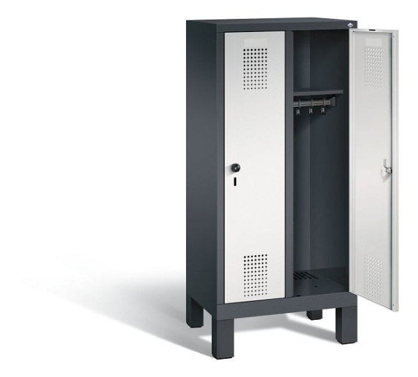 C+P Kindergarten-Spind Evolo, H1350xB610xT300mm, Farbe: Schwarzgrau / Lichtgrau, 480103-20 S10036