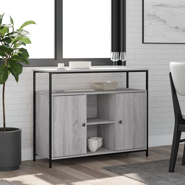 vidaXL Sideboard Grau Sonoma 100x35x80 cm Holzwerkstoff, 835502