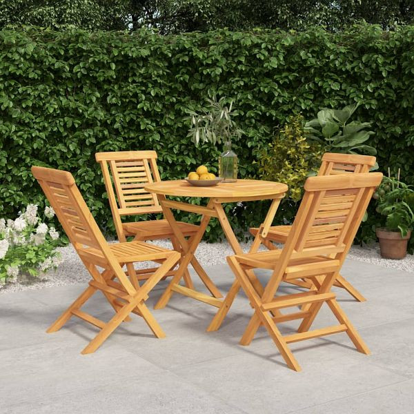 vidaXL 5-teilig Garten-Essgruppe Massivholz Teak, 3155016