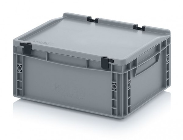 Auer Eurobehälter mit Scharnierdeckel, LxBxH: 40 x 30 x 18,5 cm, Handgriffe: Geschlossen, ED 43/17 HG