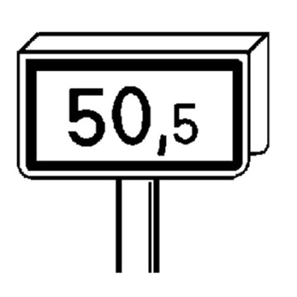Stein HGS Kilometertafel abgekantet, doppelseitig, Folie Typ 1 (RA 1), 00km002821