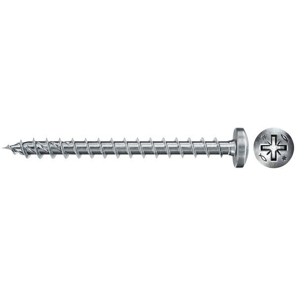Fischer PowerFast II FPF II PZF 3,0x25 BC 200 Pan Head mit Kreuzschlitz PZ Vollgewinde galvanisch verzinkt, blau passiviert, VE: 200 Stück, 670063