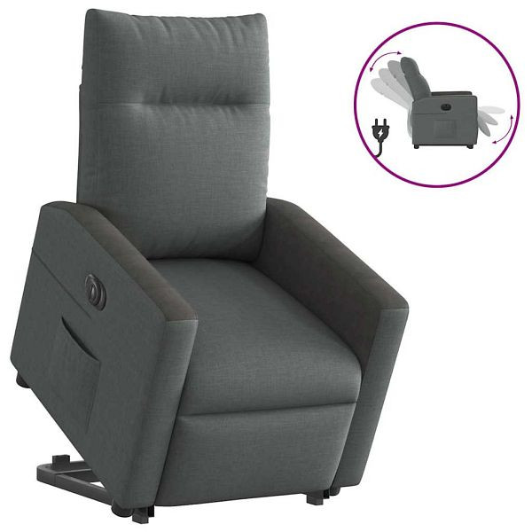 vidaXL Relaxsessel mit Aufstehhilfe Elektrisch Dunkelgrau Stoff, 3324067