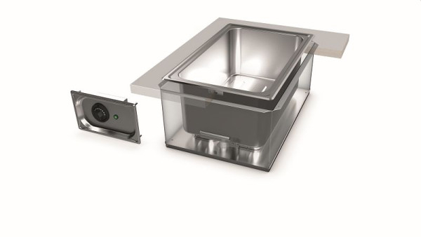 B.PRO BME-I 1/1 Einbau-Bain-Marie mit Befestigungselementen, tiefgezogen, umlaufender Schwallrand, 566262