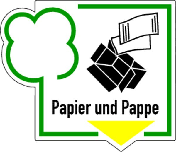 Schilder Klar Recyclingschild Papier und Pappe, 250x216 mm Folie selbstklebend, 2117/65