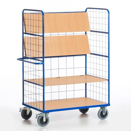 Rollcart Hohe Gitter Klapp-Etagenwagen (1200x800), Tragkraft: 600 kg, 08-7817
