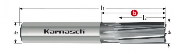 Karnasch CVD-Vielzahn-Konturfräser d= 8,0 L2= 10 L3=18 Z= 5 UGT high end superfinish/schiebender Schnitt, 2965740800101805