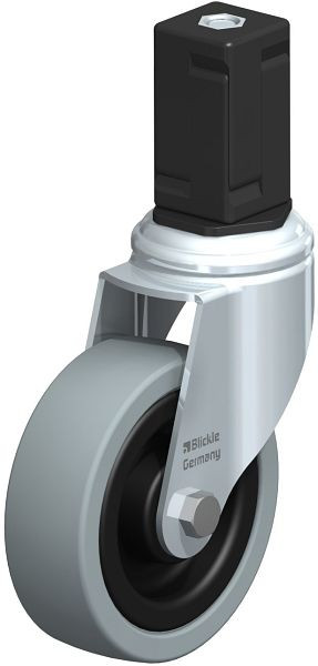 Blickle LKRA-VPA 101K-11-EV17 Apparate-Lenkrolle mit Expander, Vollgummi, Grau, 848244